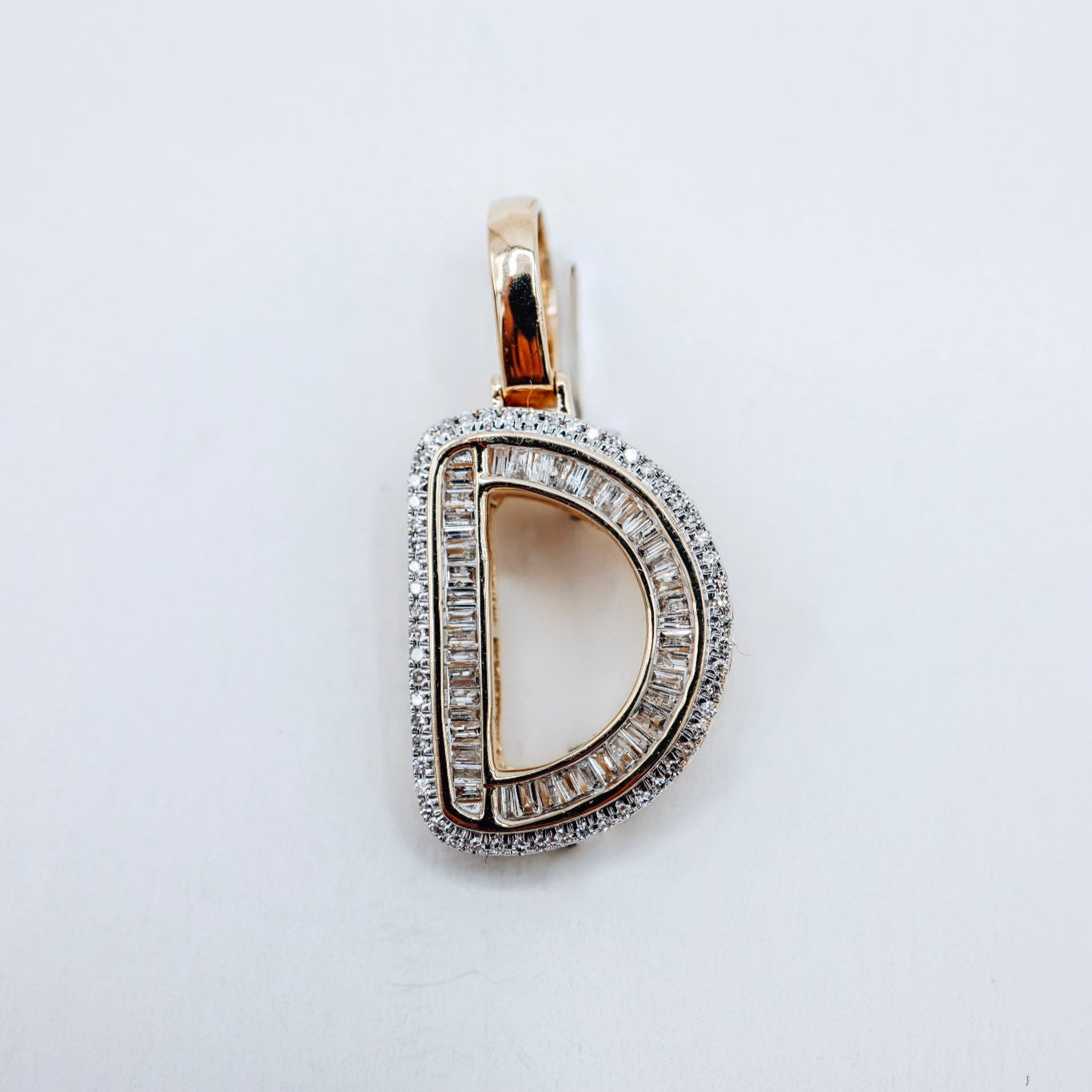 10K Letter D Initial 0.42CTW Diamond Charm