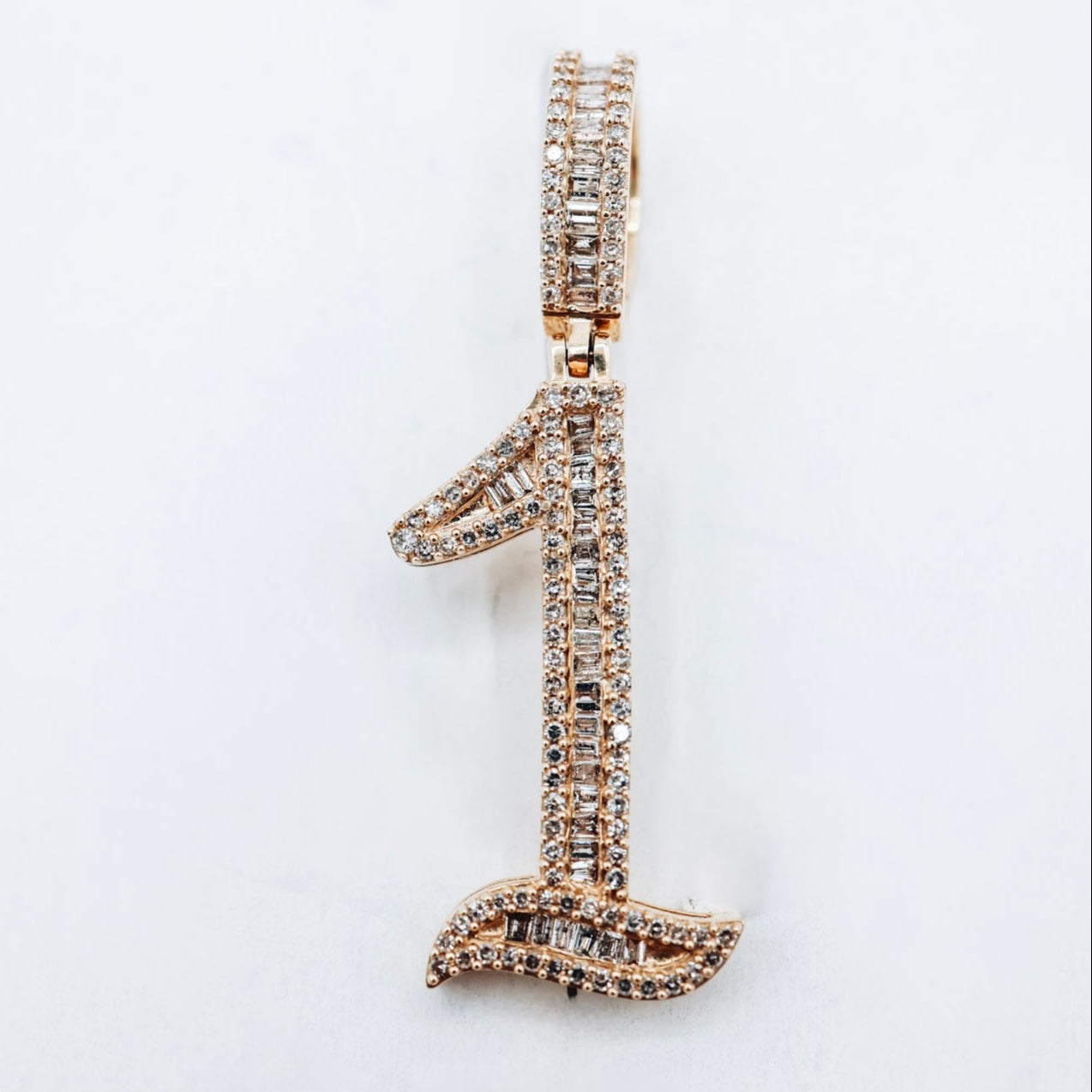 10K Number 1 0.71CTW Diamond Charm