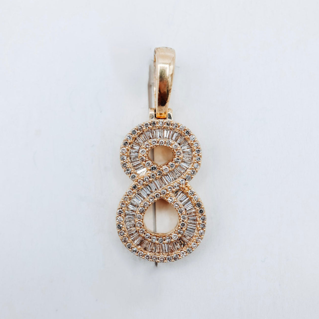 10K Number 8 0.74CTW Diamond Charm