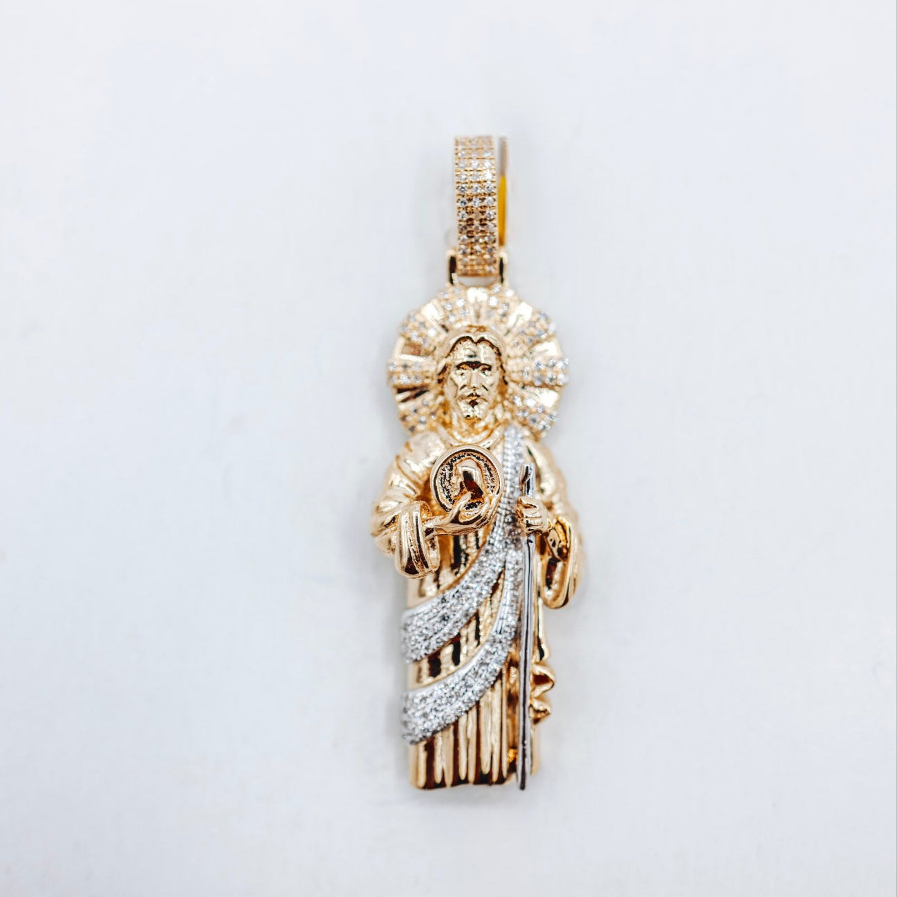 10K Enlightened Jesus 0.25CTW Diamond Charm