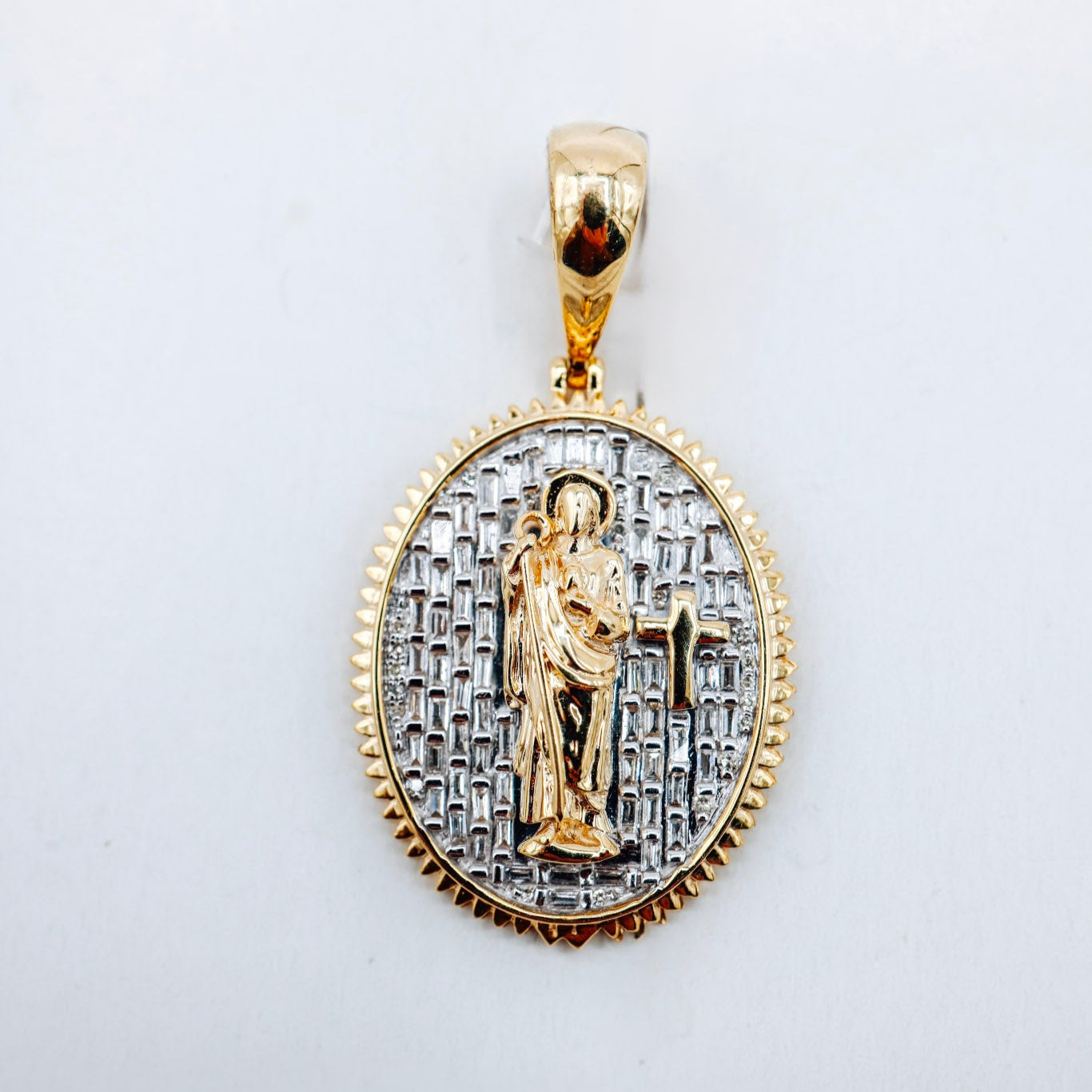 10K Oval Jesus 0.54CTW Diamond Charm