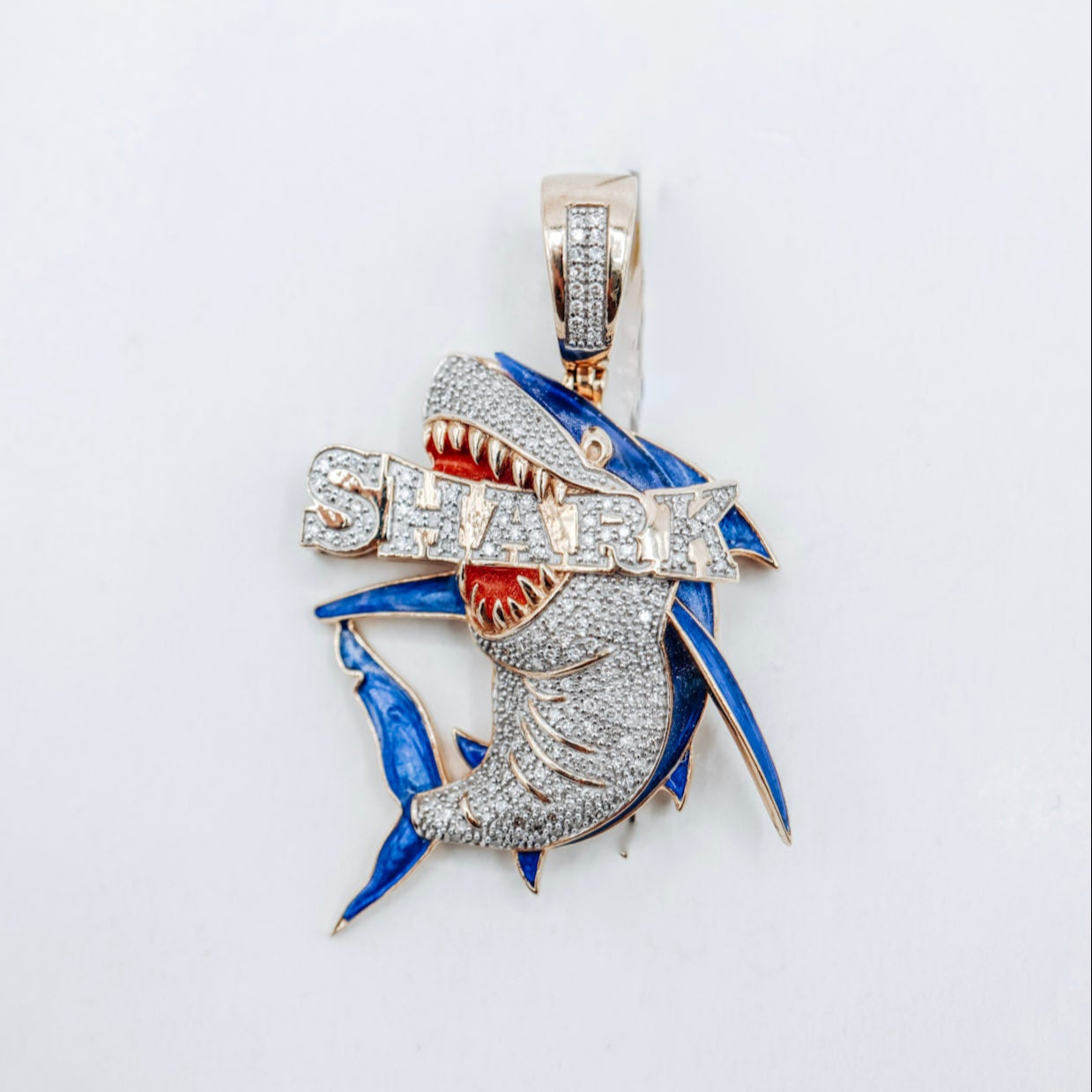 10K Shark 0.50CTW Diamond Charm