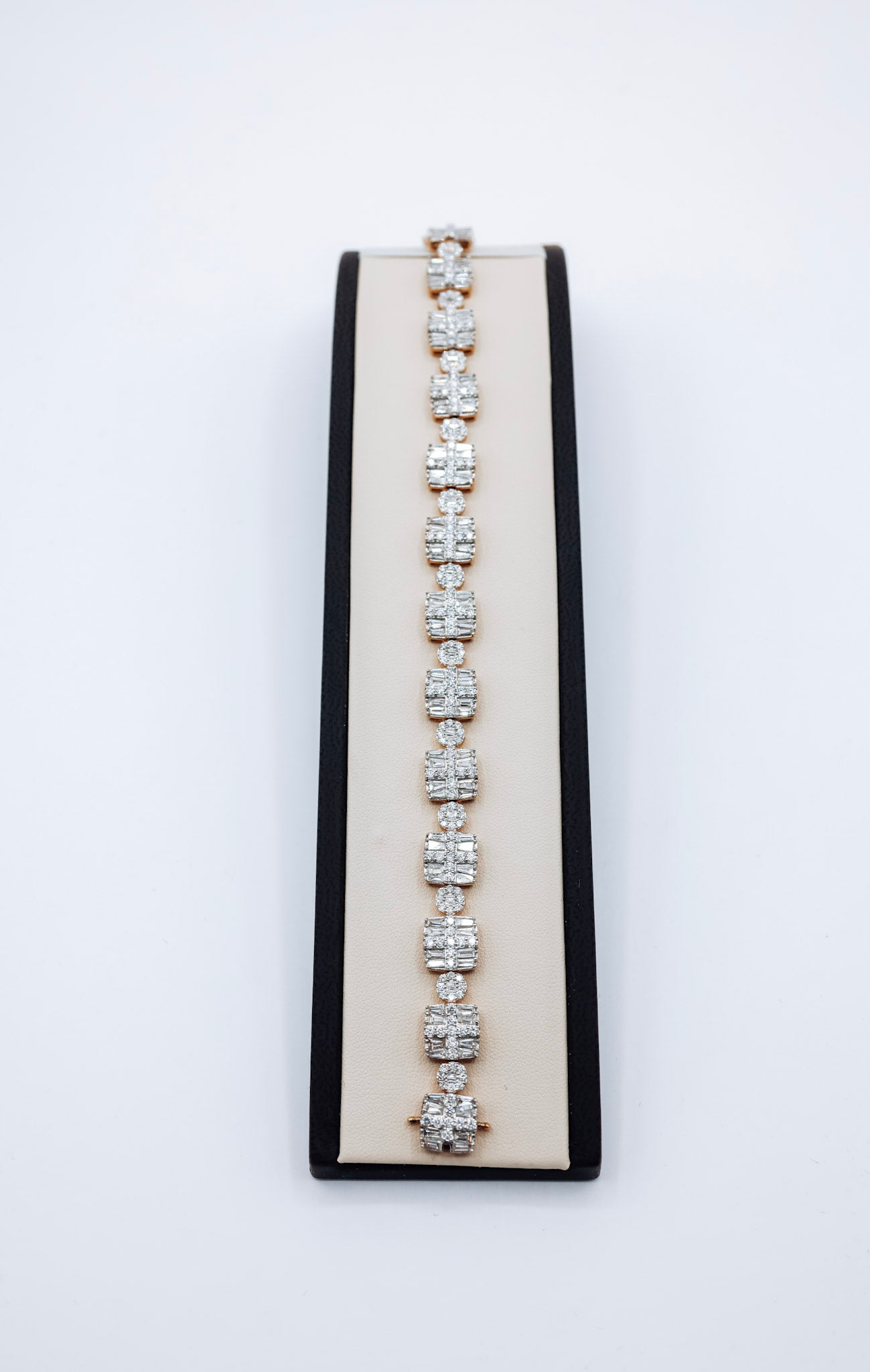 14K 10.24CTW Designer Square Diamond Bracelet
