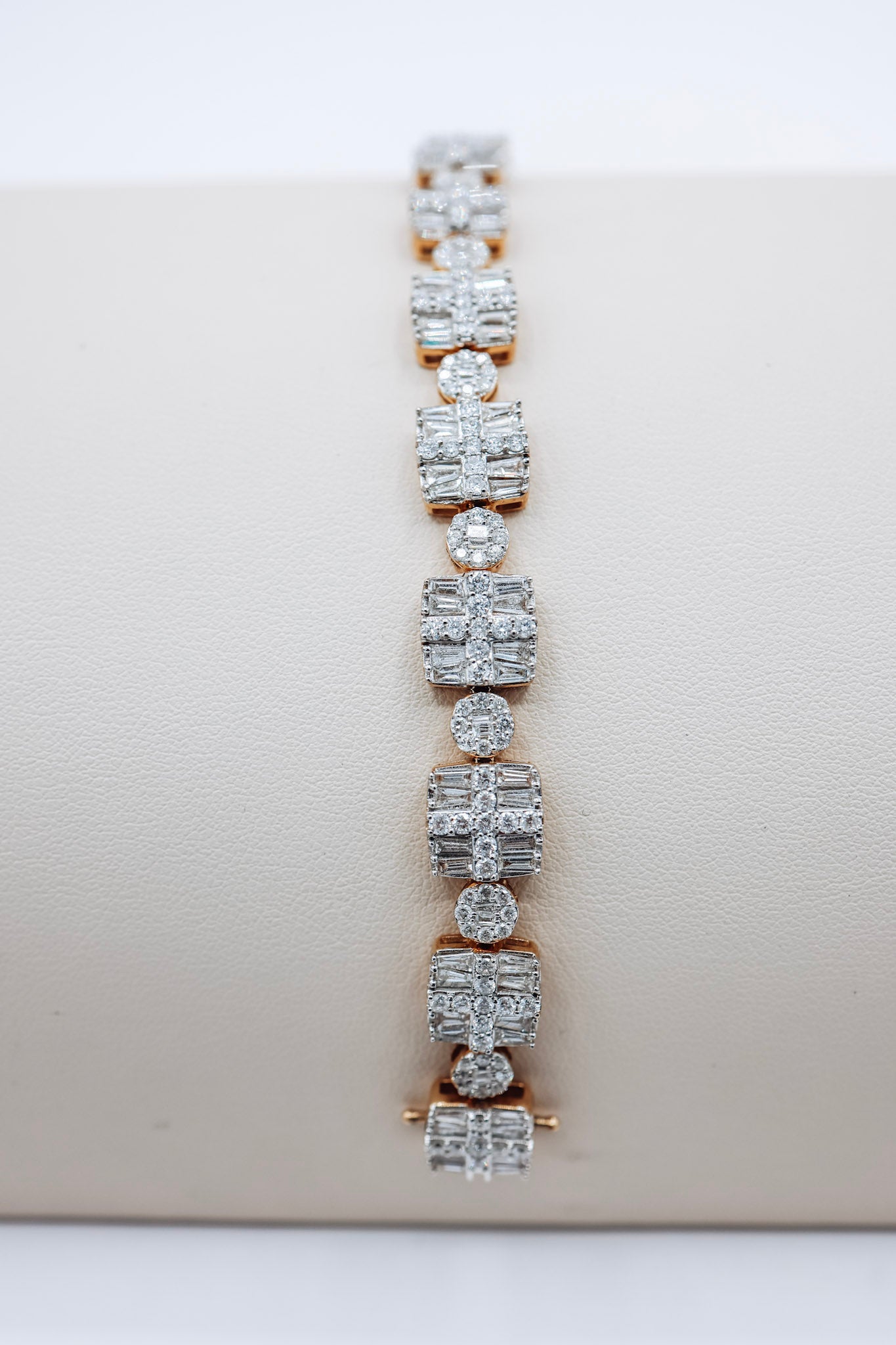 14K 10.24CTW Designer Square Diamond Bracelet