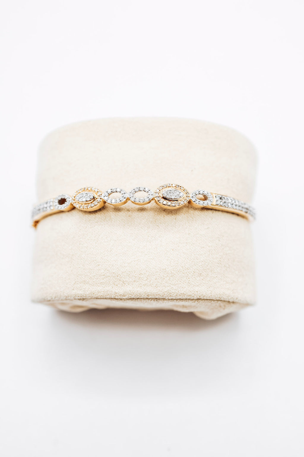 Oval Designer 10K 2CTW Ladies Diamond Bangle