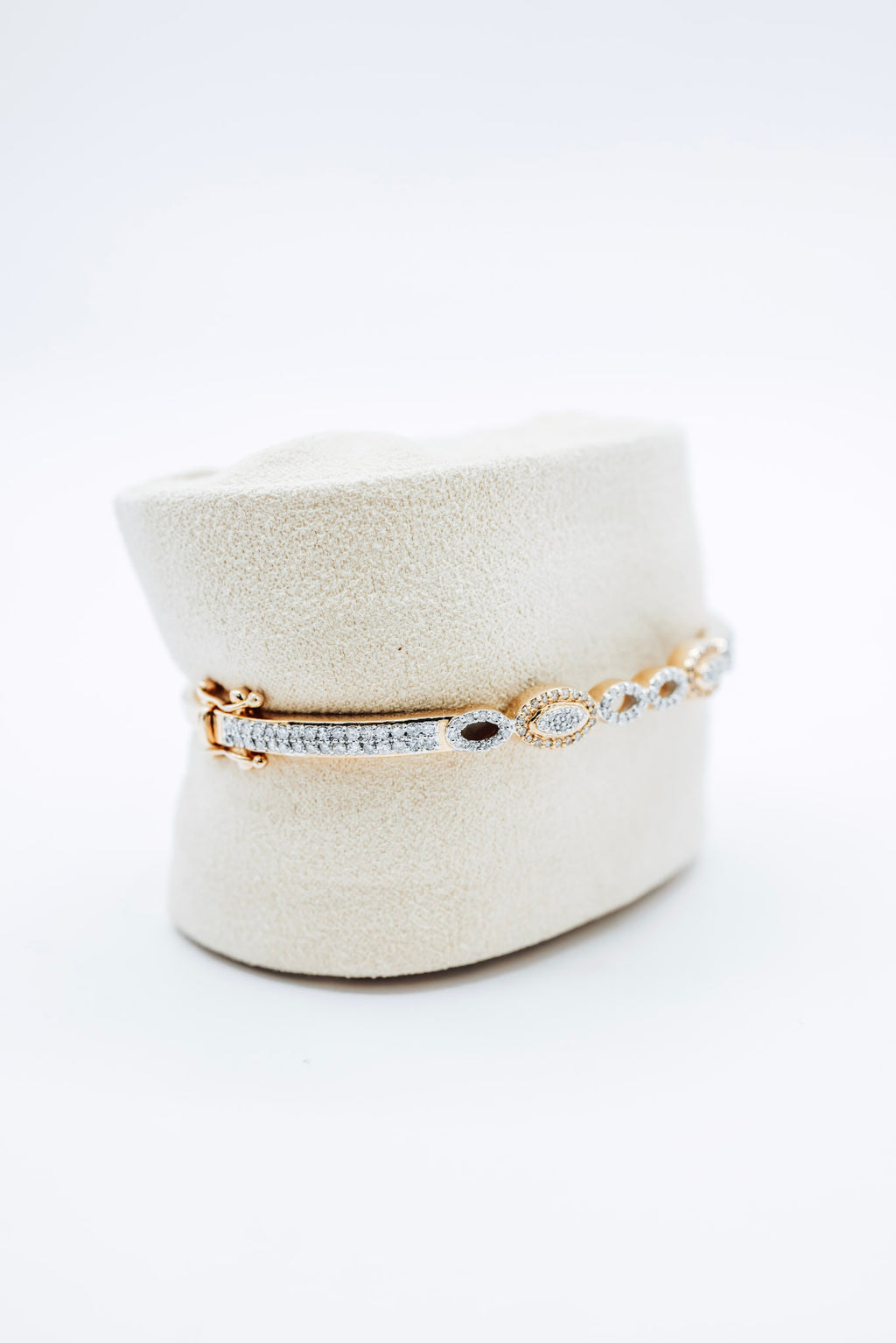 Oval Designer 10K 2CTW Ladies Diamond Bangle