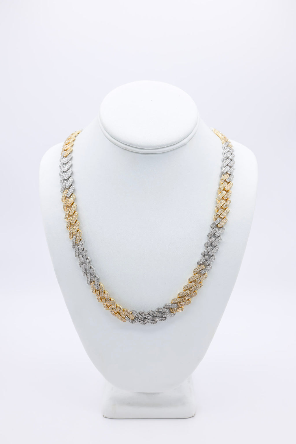 Cuban 2 Tone Diamond 10K 12.66CTW Chain