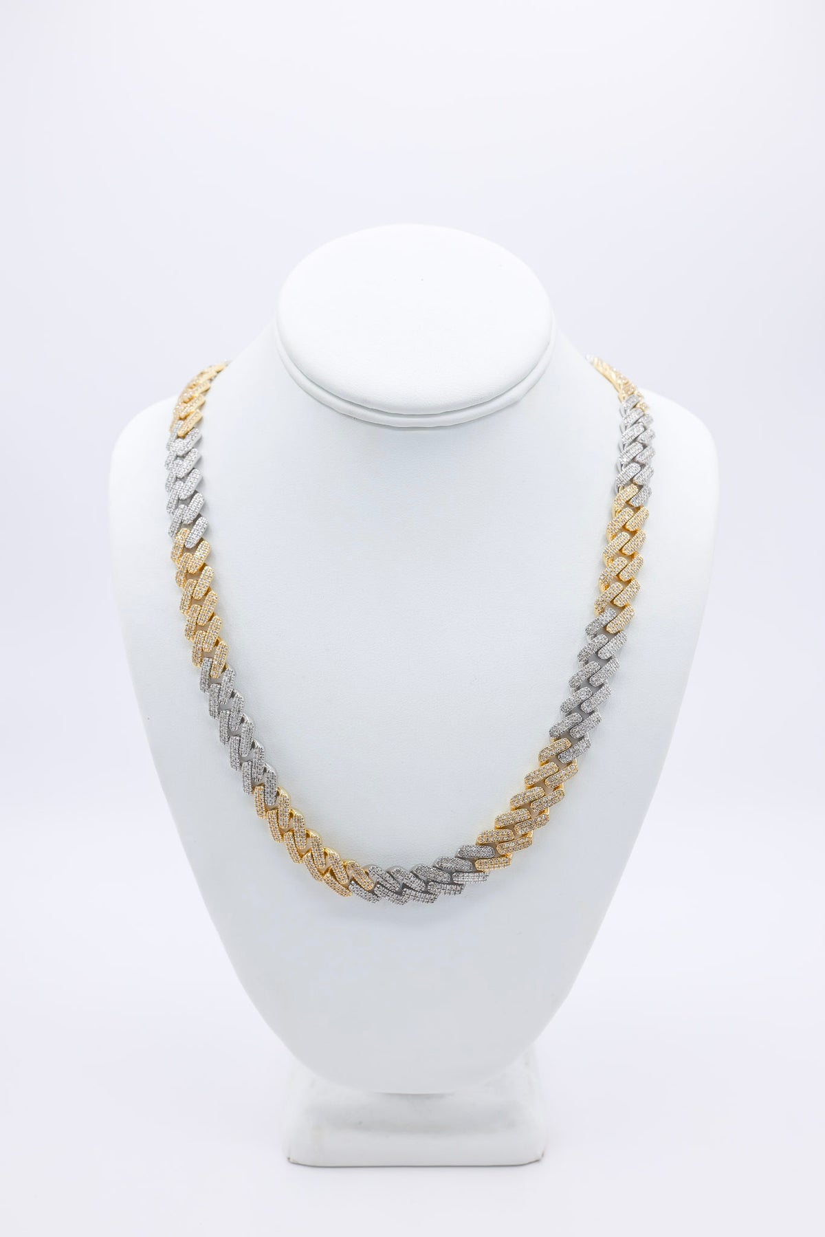 Cuban 2 Tone Diamond 10K 12.66CTW Chain