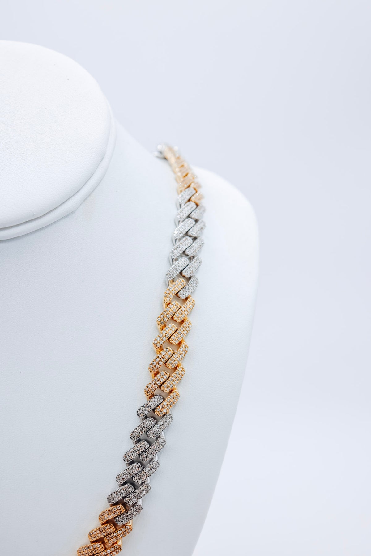 Cuban 2 Tone Diamond 10K 12.66CTW Chain