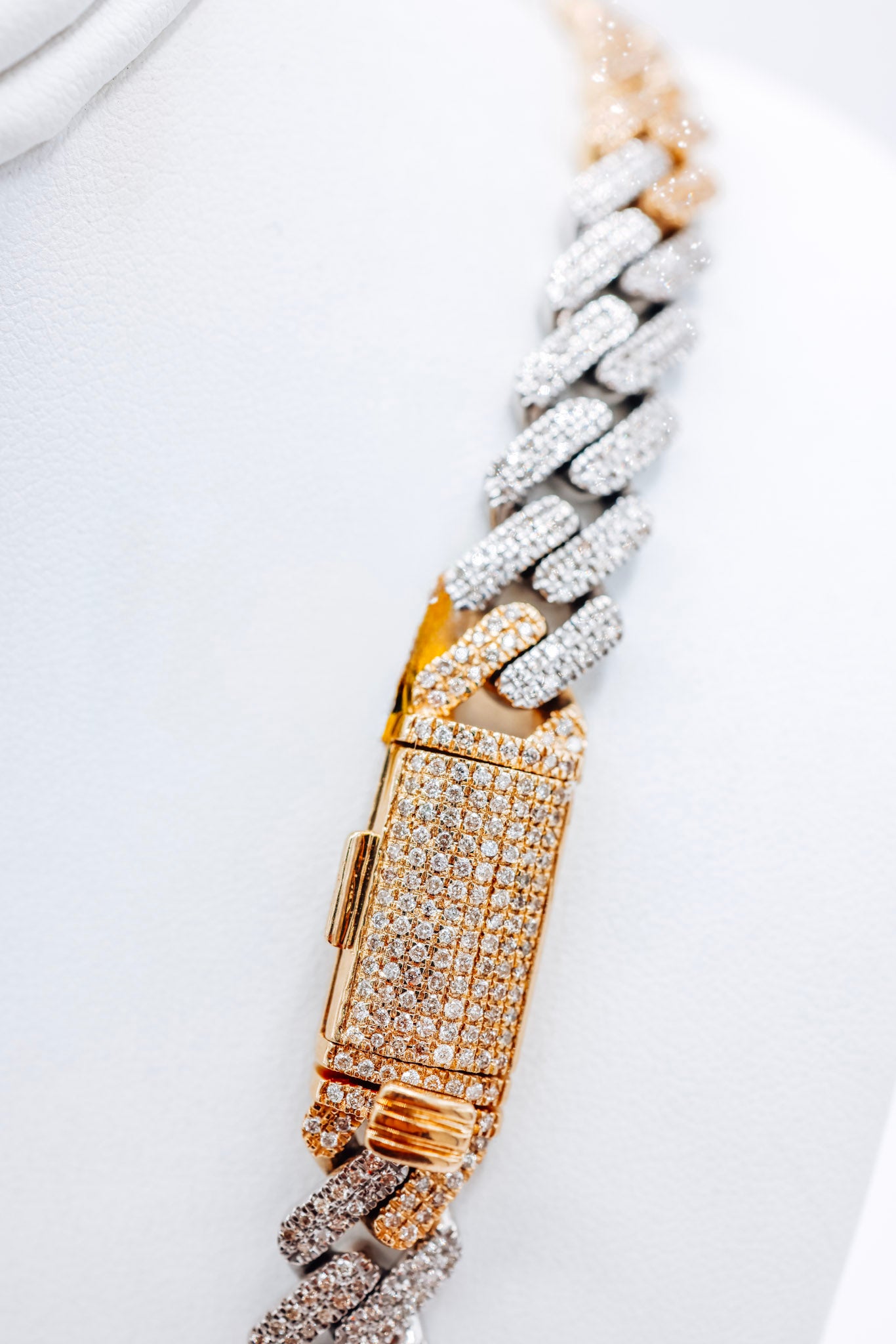 Cuban 2 Tone Diamond 10K 12.66CTW Chain