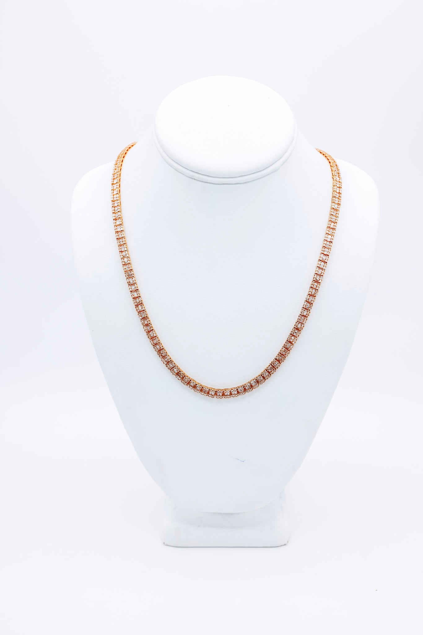 Baguette Tennis Chain 10K 6.7CTW 22 Inches Diamond Chain