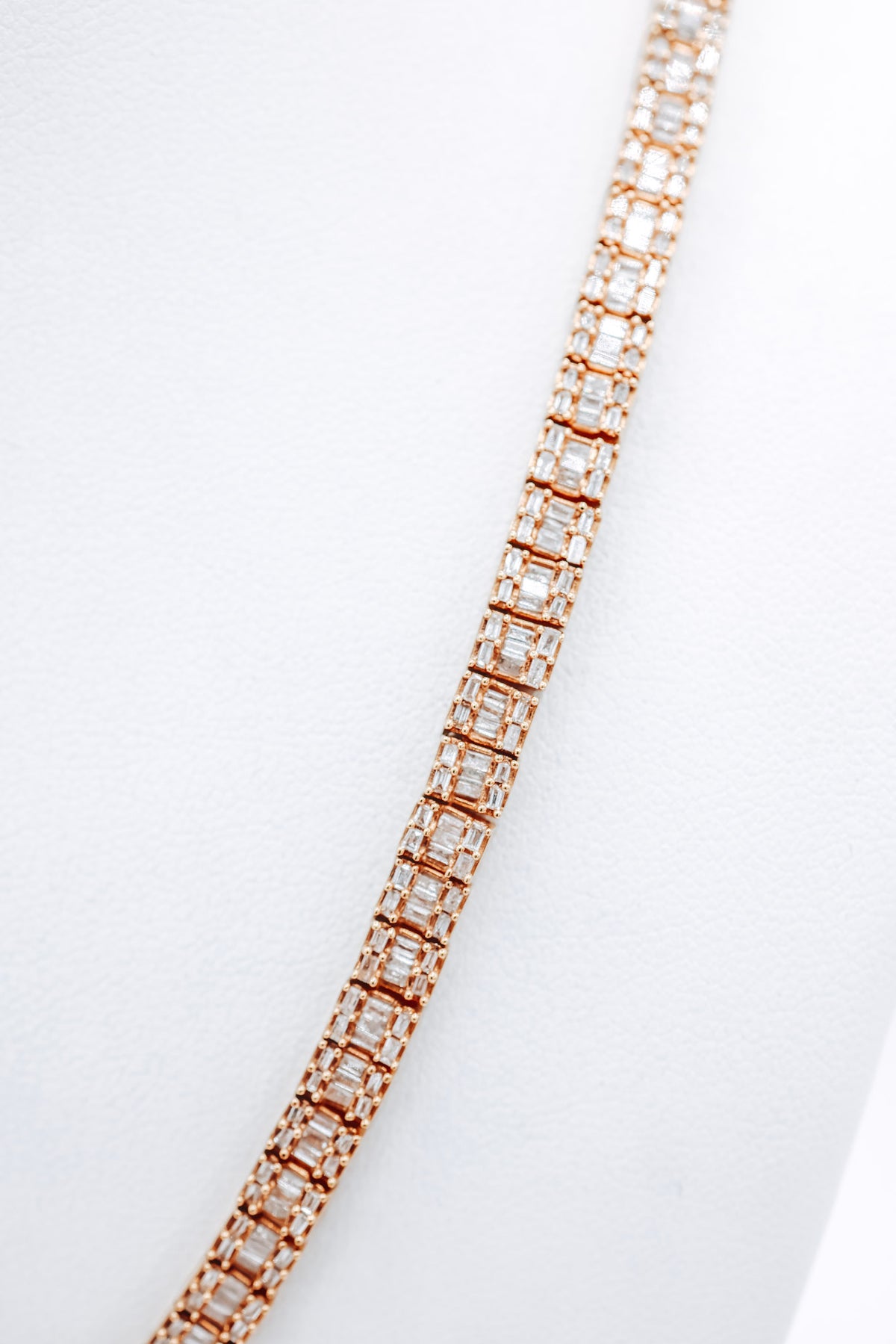 Baguette Tennis Chain 10K 6.7CTW 22 Inches Diamond Chain