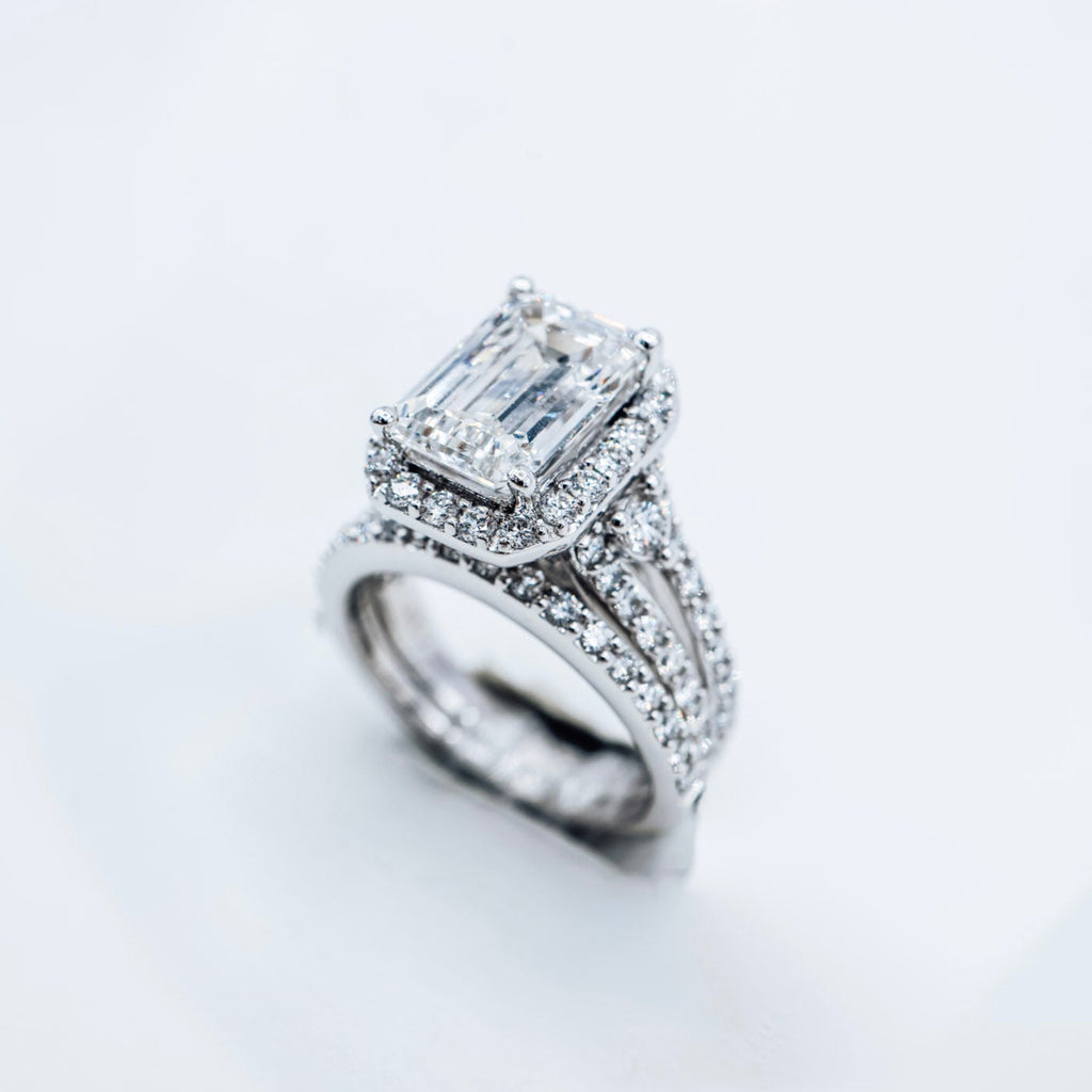 14K 5.057CTW Certified Lab Diamond Bridal Set Ladies Ring