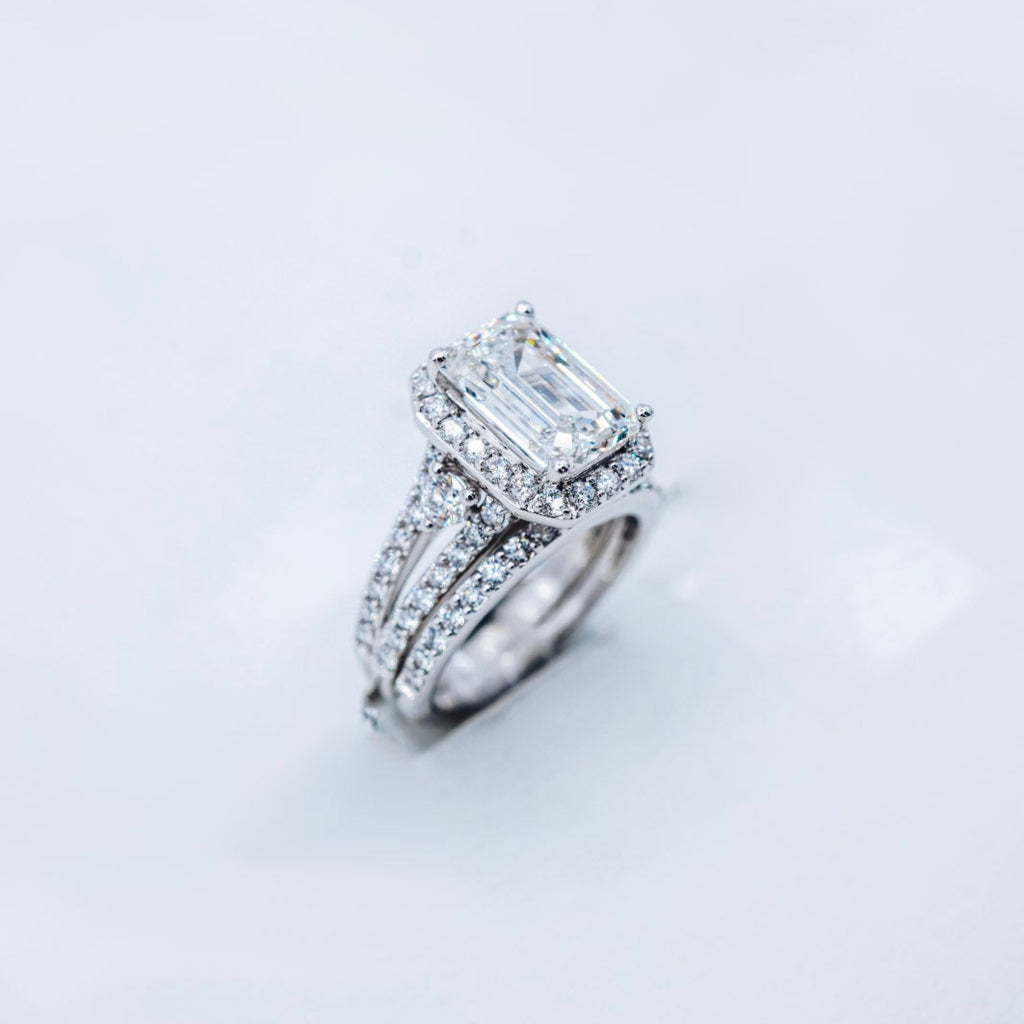 14K 5.057CTW Certified Lab Diamond Bridal Set Ladies Ring