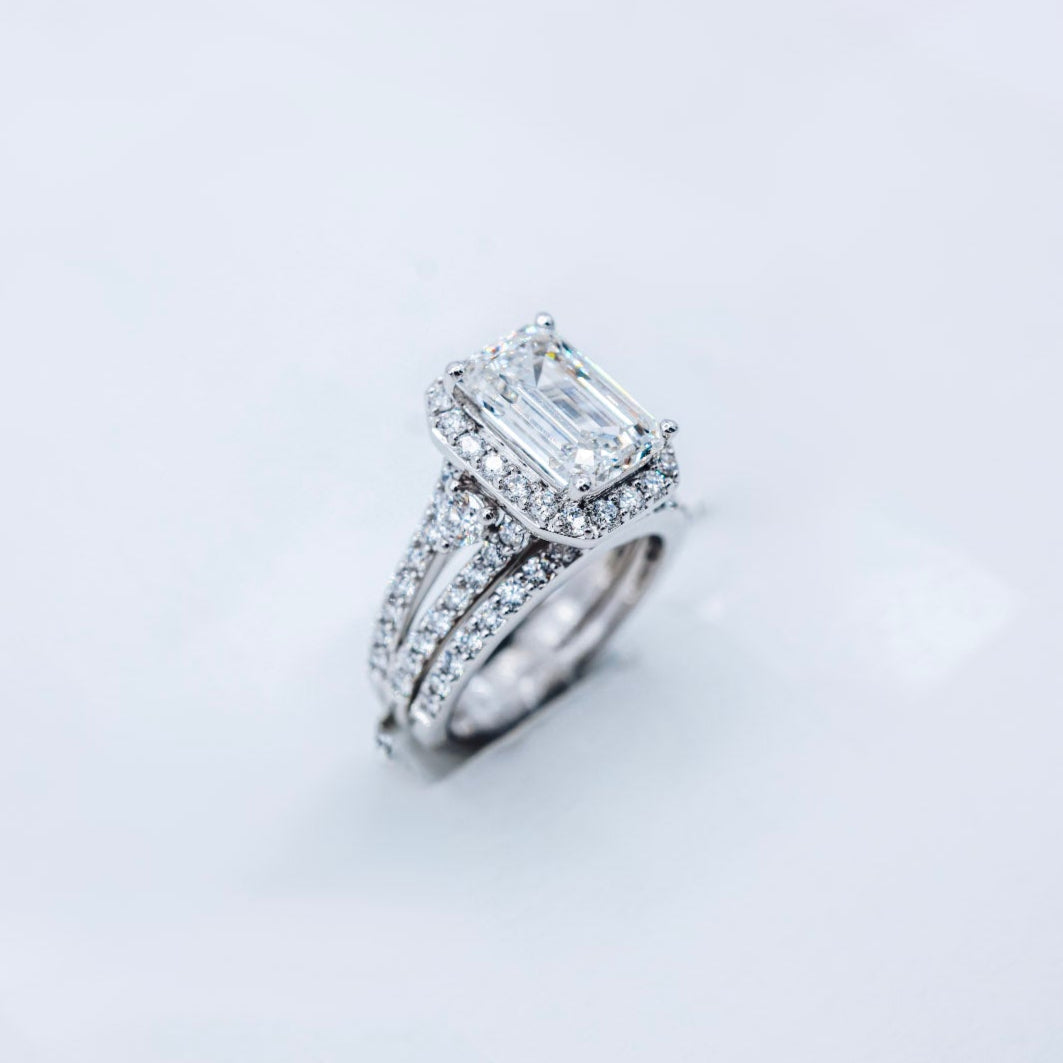 14K 5.057CTW Certified Lab Diamond Bridal Set Ladies Ring