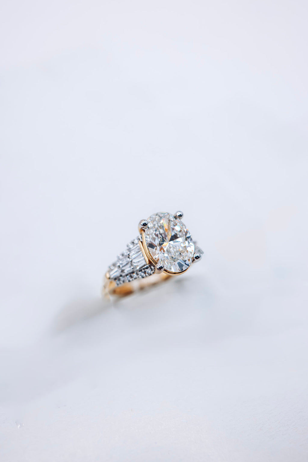 14K 4.70 CTW Oval Certified Lab Diamond Ladies Ring