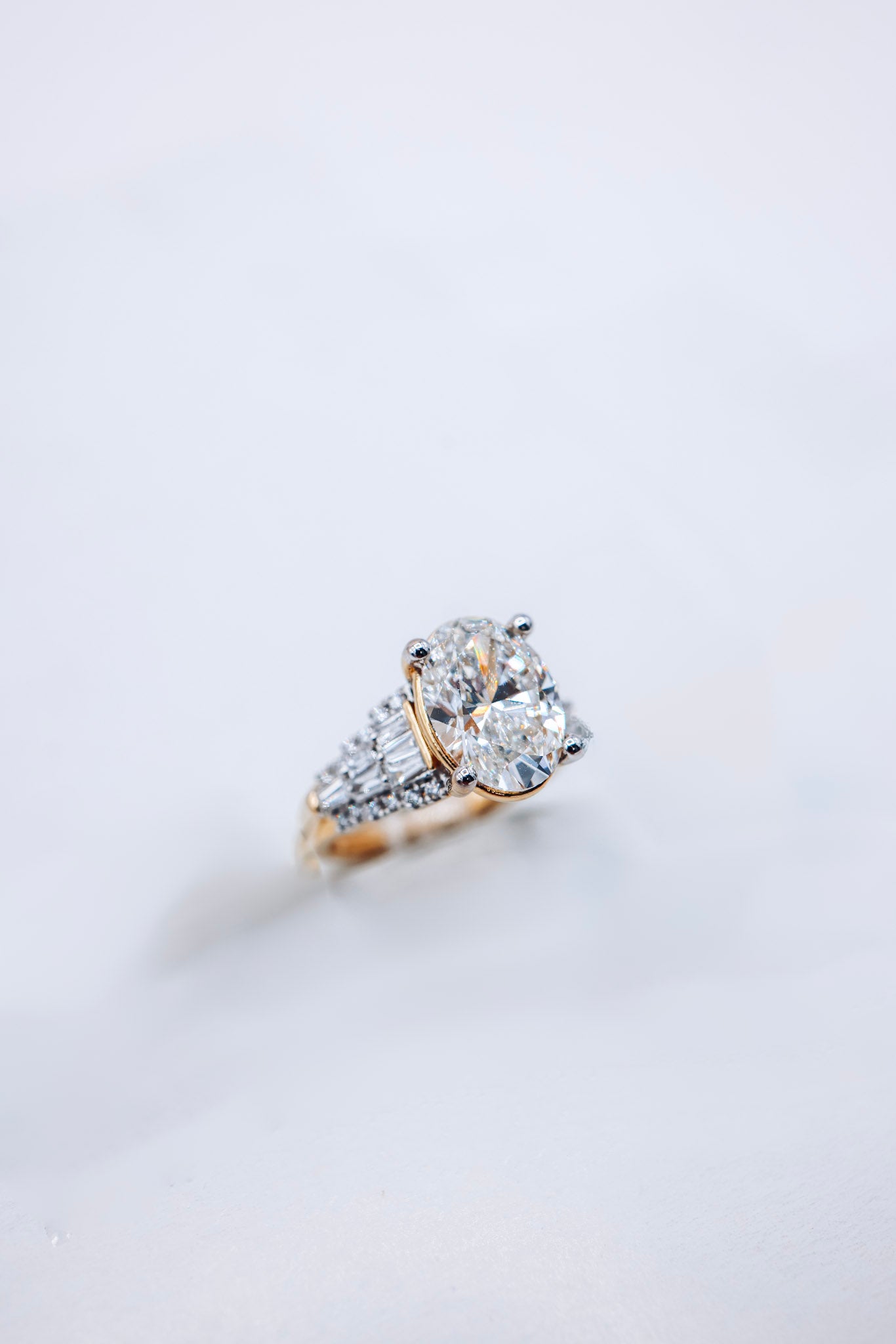 14K 4.70 CTW Oval Certified Lab Diamond Ladies Ring