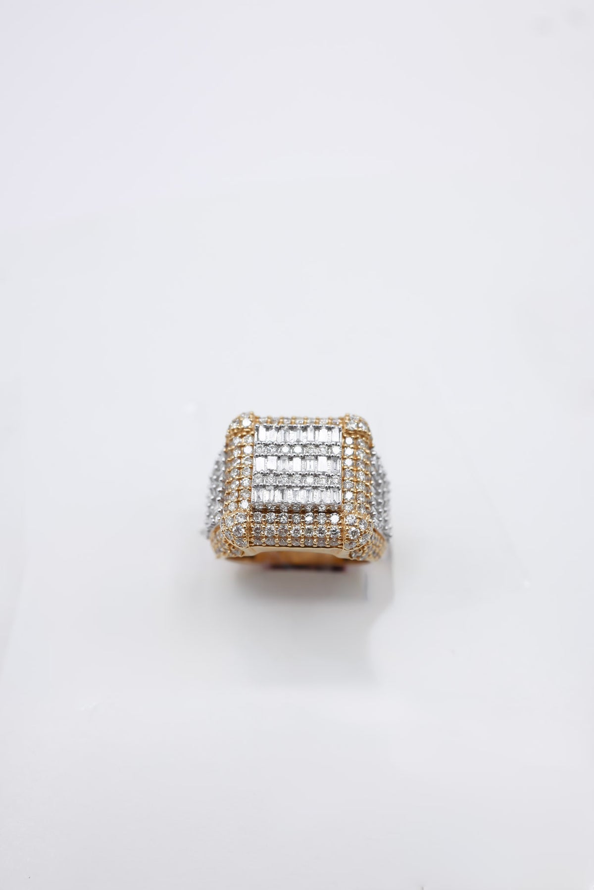 10K 3.76CTW D-Ring Mens Ring