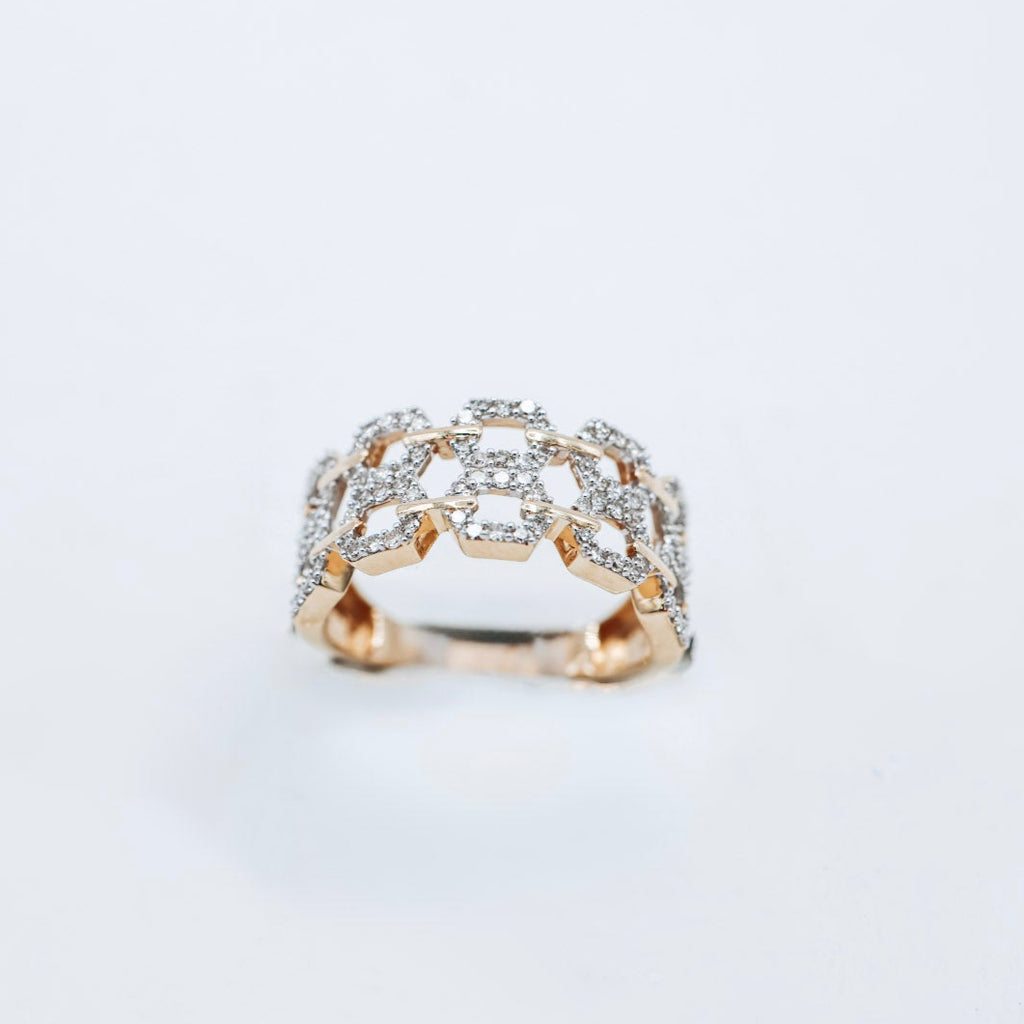 14K 0.50CTW Ladies Link Row Ring