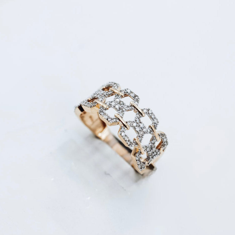 14K 0.50CTW Ladies Link Row Ring