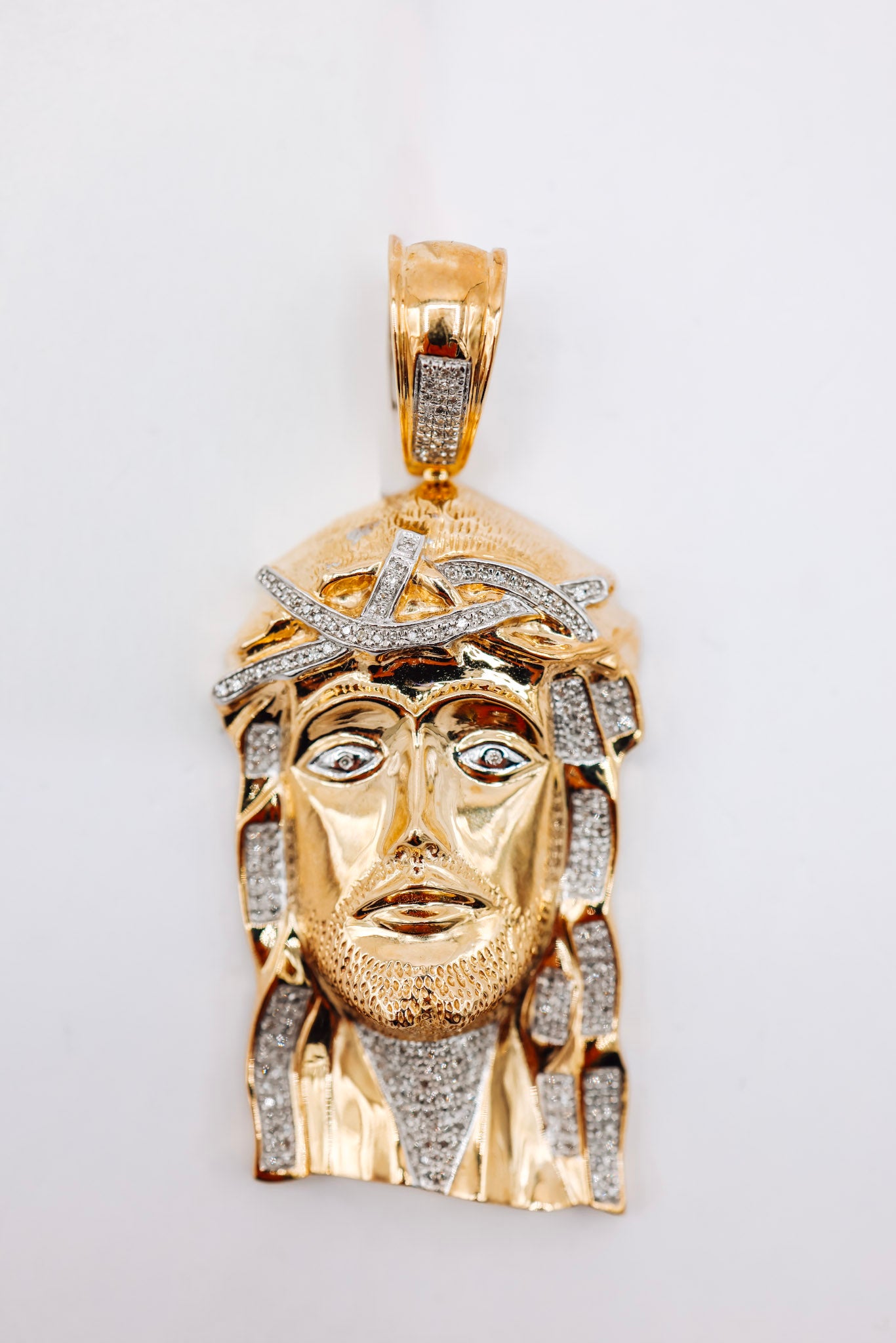 Jesus Head Charm 10K Diamond Charm