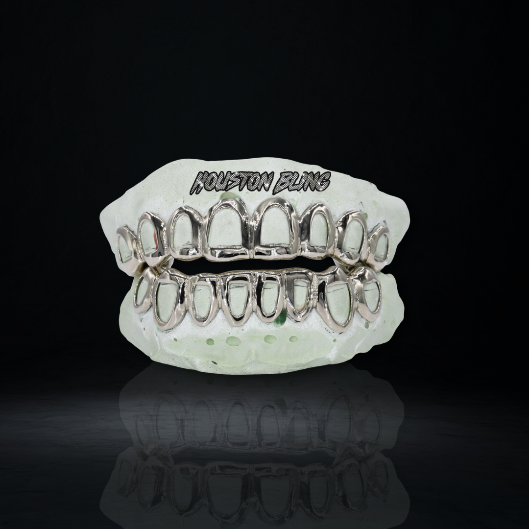 White Gold Open Face Grillz