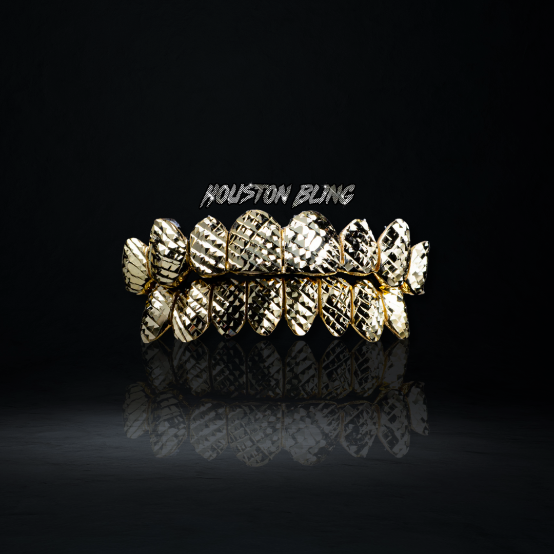 Gold with Diamond Cuts Grillz